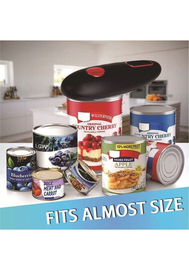 Yaozixa Otomatik Elektrikli Konserve Açıcı - Tek Tuşlu İşlem, Akıllı Algılama, Tüm Daire Konserveler İçin, Güvenli Ve Kolay Kullanım Siyah