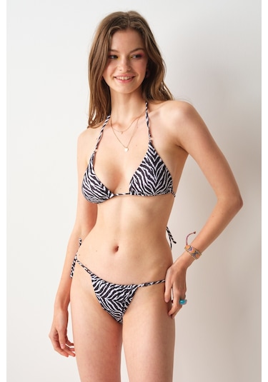No Gossip Aqua Üçgen Bikini Tek Üst Zebra 239105-d 239105-d Zebra