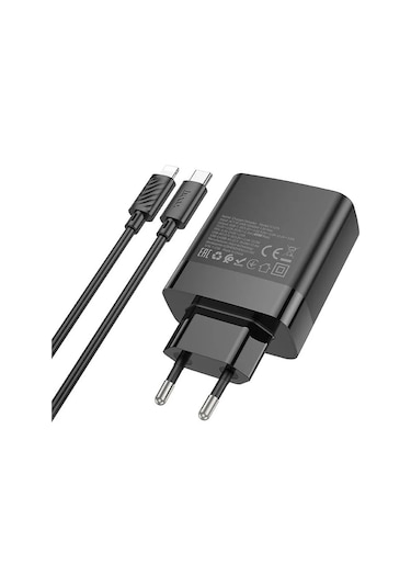 Hoco C127A PD45W(1C3A) Hızlı Şarj Aleti + Type-C to iPhone Uyumlu Lightning Kablo Seti