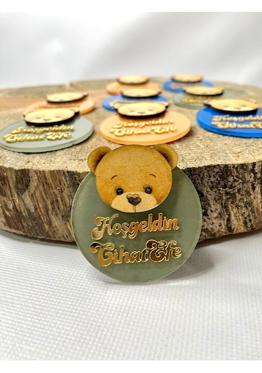 Mr. Home Ayıcıklı Pleksili Magnet-uv Baskılı Doğum Hatırası Magnet