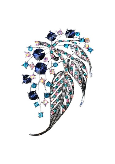 Üst Düzey Zarif Renkli Içi Boş Yaprak Broş Palto Kardigan Takım Pim Broş B9-6-7881 B9-6-7881 Çok Renkli