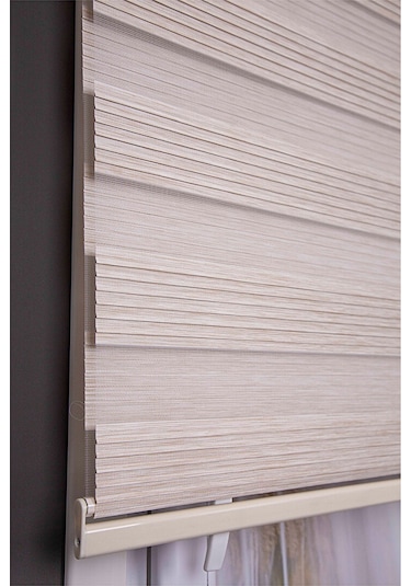 Oba Perde Bambu Pileli Zebra Perde Beyaz 160 x 190