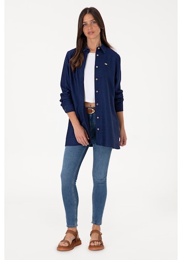 U.s. Polo Assn. Kadın Lacivert Gömlek Tunik Dokuma 50306411-vr033 Lacivert