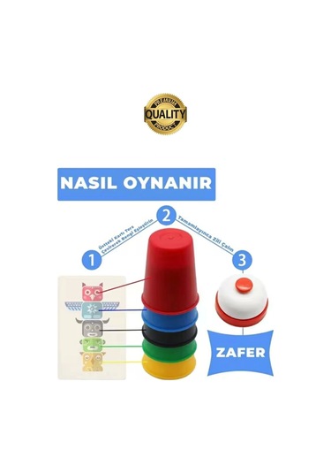 Eğitici Renk Bardak Eşleştirme Zeka Beceri Oyunu Hızlı Zili Çal Yetenek Ve Grup Aktivitesi Özel Gün