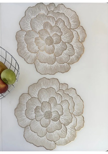 Heavenly Place Mutfak Servisü İçin Yuvarlak Servis Peçeteleri 376221539 Altın Rengi