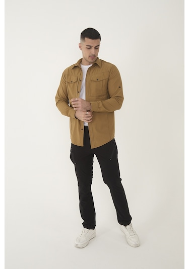 Camp Scoutland Camp387 Outdoor Tactical Rahat Ve Kullanışlı Su İticili Erkek Taktik Gömlek Hardal