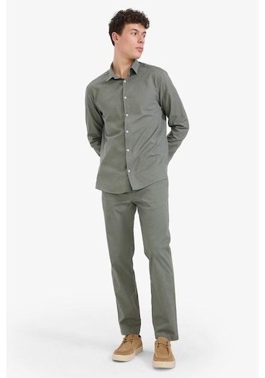 Defacto Regular Fit Normal Kesim Cepli Düz Paça Chino Pantolon D7349AX25SP Haki Defacto Regular Fit Normal Kesim Cepli Düz Paça Chino Pantolon D7349AX25SP Haki