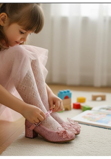 Ga&la Gala Camkırığı Fiyonklu Çocuk Topuklu Ayk Pembe