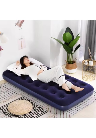 Reidan Mavi Şişme Yatak Kamp Yatağı 183x76x23cm Ev Kamp Yatağı Mavi