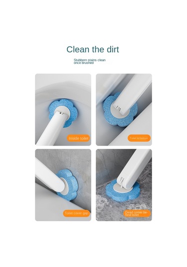 Banyo Temizliği İçin Tek Kullanımlık Tuvalet Fırçası Temizleme Kiti Beyaz Ve Gri