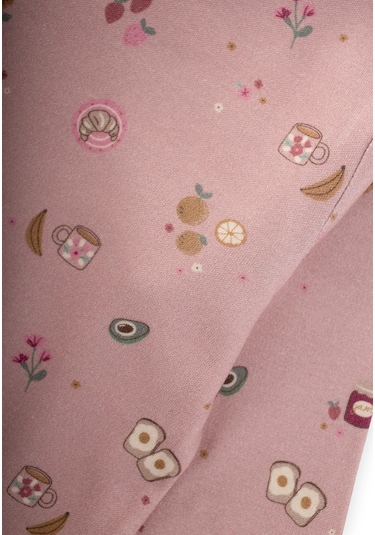 Desenli Mevsimlik Pijama Takım 1-7 Yaş Pudra Pembe Pudra