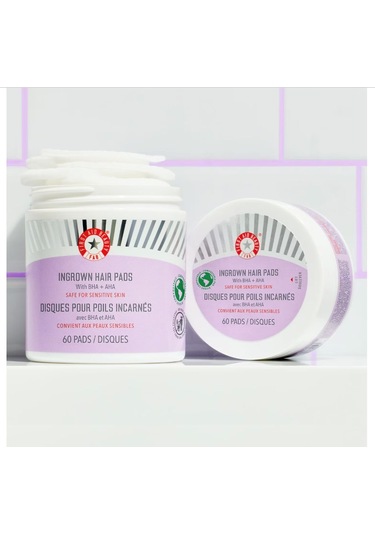 First Aid Beauty Ingrown Hair Pads - Batık Tüyler İçin Biyolojik Olarak Bozunabilen Diskler X60