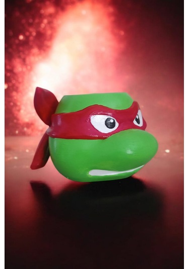 Ninja Kaplumbağa Şeklindeki Kalemlik Rafael 7x10 Cm Kırmızı