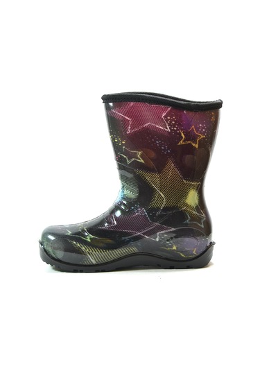 Onlo Ayakkabı Y.001 Siyah Su Geçirmez Kız Çocuk Yağmur Çizme Siyah