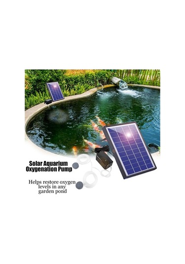 Pazly 10v 6w Güneş Su Oksijen Pompası - Kamp Balıkçılık Akvaryum İçin Uzun Kalma Hava Pompası