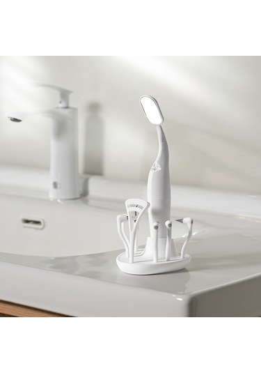 Vkemall "8 Başlıklı Led Işıklı Diş Temizleme Cihazı - 3 Titreşim Modu Ve Taşıma Kılıfı"