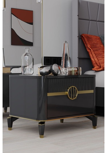 Modalife Bella Tek Çekmeceli Komodin - Antrasit