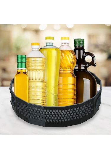 Suntek Magideal Kaymaz Pikap Baharat Rafı Banyo Depolama Tepsisi Siyah