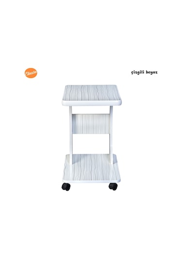 Eliusta_Ticaret Eliusta %100 Mdf Tekerlekli C Yan Sehpa Koltuk Yanı Sehpa -Fırsat