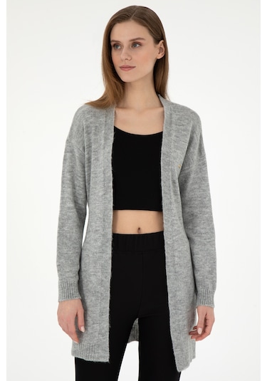 U.s. Polo Assn. Kadın Gri Melanj Hırka Triko 50297102-vr086 Gri Melanj