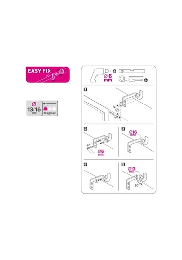 Sfrmarket Duvara Monte Tel Kollu Perde Askısı Siyah 159937064 Siyah