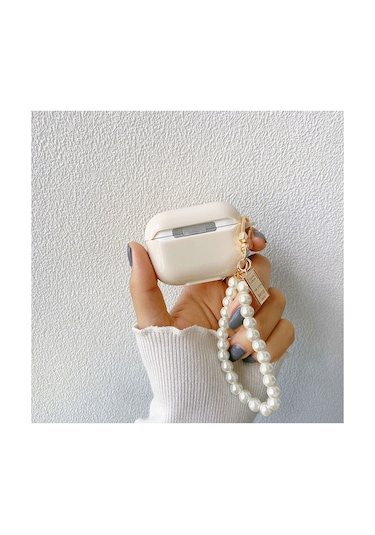 Apple Airpods Pro 2. Nesil Sevimli Karışık Figürlü Silikon Kılıf Bej Açık