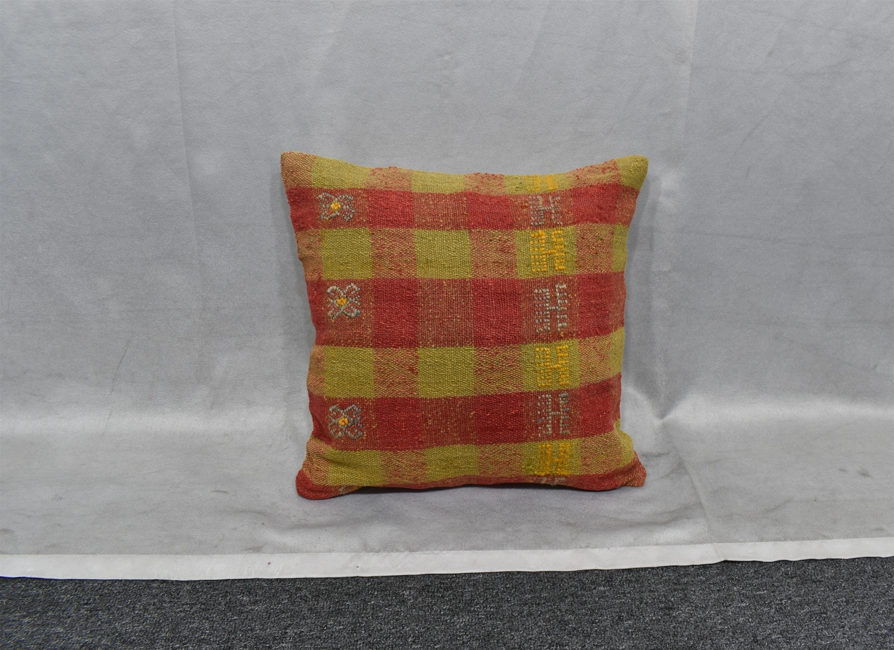 Zehra Abla Halı Yeni El Dokuma Dekoratif Kilim Kırlent Yastık Kılıfı 6520 Çok Renkli