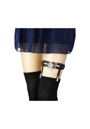 Homyl Kadın Bacak Jartiyer Kemer Ayarlanabilir Uyluk Askı Pu Kırmızı