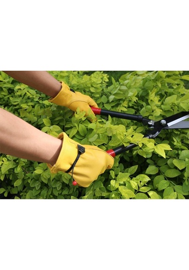 Feıjıeast Sığır Derisi Deri İş Eldivenleri Bahçe Motosiklet Sürüş Kaynak Koruma Atölyeleri İçin Kaymaz