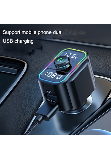 C23s Araba Bluetooth Mp3 Müzik Çalar Çok Fonksiyonlu Renkli Işıklar