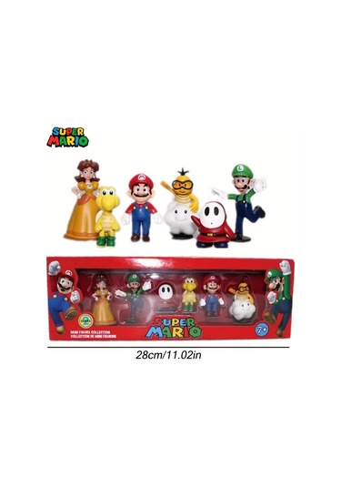 Süper Mario 6'lı Set Mario ,luigi, Yoshi, Prenses Figür Seti Oyuncaklar