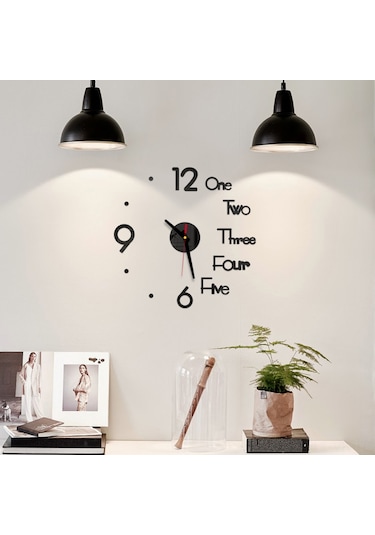 Vkemall Kırmızı Akrilik 3d Duvar Saati - Sessiz Tasarım, Otomatik Yapıştırıcı, Modern Ev Dekoru 40cm Çok Renkli