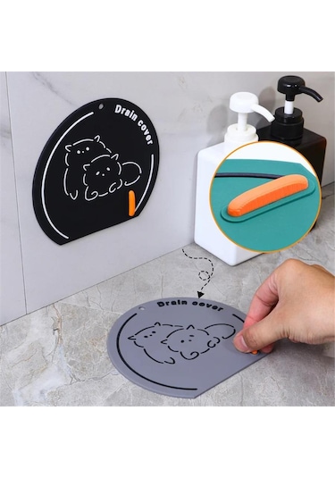 Kahverengi 5 Adet Kötü Koku Önleyici Silikon Mat Banyo Mutfak Lavabo Balkon Gider Tıpa Tıkacı Kapağı