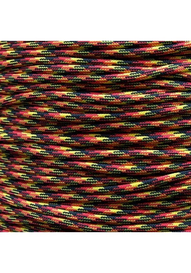 Mg Ropes Paracord İp 4 Mm Turuncu Siyah Desen No:72 10 Metre Çok Renkli