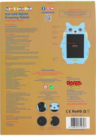Nessiworld Lc-31070 Kedi Çizim Tableti 8.5 İnç Çok Renkli