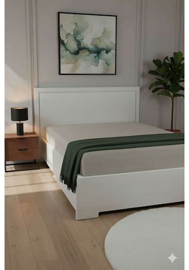 %100 Pamuk Ranforce Premium Çift Kişilik Çarşaf - Vizon Vizon