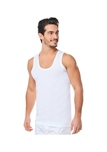 6 Adet Seher Yıldız 0001ı %100 Pamuk Beyaz Ekonomik Erkek Atlet