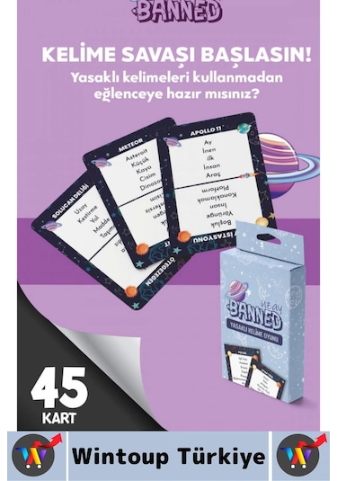 Eğlenceli Aile Arkadaş Okul Sosyalleşme Yaratıcılık Sözel Beceri Gelişimi Oyun Banned-uzay 45 Kart