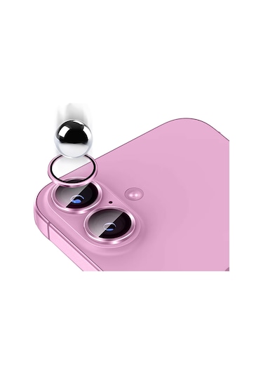 Apple iPhone Uyumlu  16 Frms Mikro Kamera Lens Koruyucu - Siyah Siyah