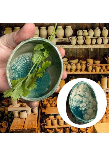 Homyl Seramik Soyucu Kase Farklı Yuvarlak Delik Boyutları Sebze Mavi