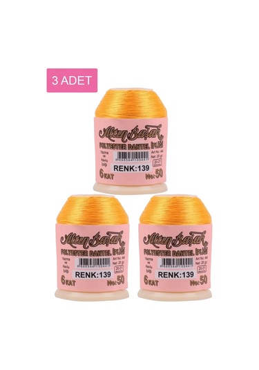 3 Adet Altınbaşak Oya Ve Dantel İpi 20 Gr - Royaleks - No: 139