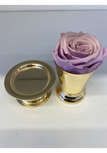 Gül Kovası Ve Lokumluk Set Gold