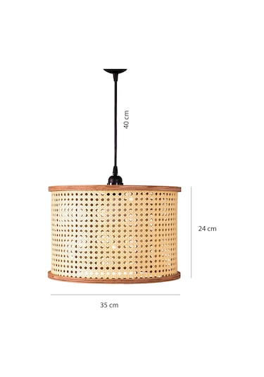 Istanbul Serisi Seda Hazeran Avize Sarkıt 35cm Ahşap