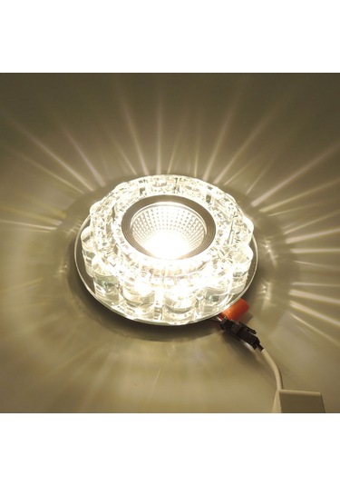 Silver Kristal Cam Sıva Altı Spot Cob Led Armatür Gün Işığı Silver