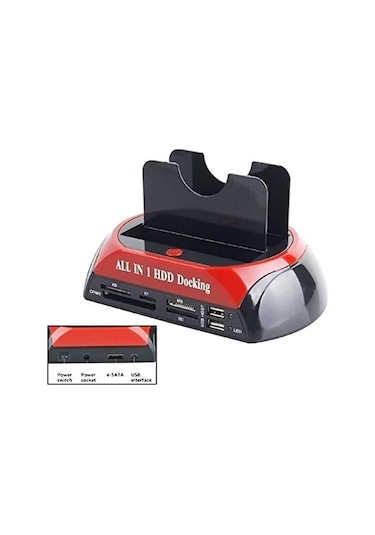 Usb 2.0 Harddisk Docking - Kart Okuyucu - Hdd Klonlama İde Sata