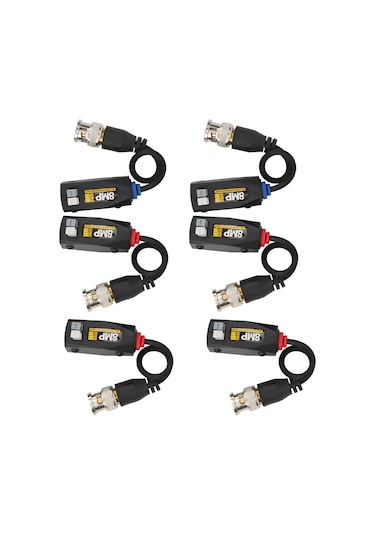 Lemestar 6 Adet 8mp Video Güç Balun, Ahd/tvı/cvı/cvbs Desteği, 400m Iletim, Frenzy Korumalı, Pasif Tasarım, Yüksek Güvenlik