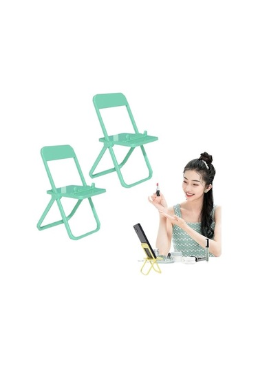 Bloomnest Mini Katlanır Sandalye Telefon Tutucu, Şeker Rengi, Masaüstü Stand, Tüm Telefonlar İçin Uyumlu, Altın-siyah Altın - Siyah