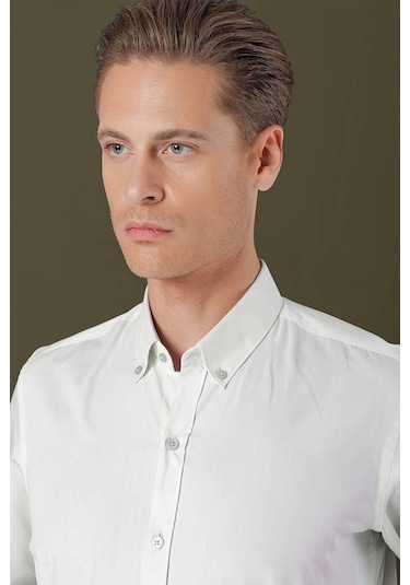 Efor Gk 711 Slim Fit Mavi Klasik Gömlek Mavi