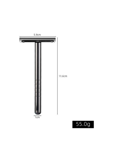 Metal Tek Kenarlı Bıçak Evrensel Tüy Çizilmeye Karşı Dayanıklı Manuel Tıraş Makinesi Ustura Tıraş Bıçağı Tıraş Bıçağı Kaş Bıçağı 16t-2-beyefendi Siyah-tek Kulplu