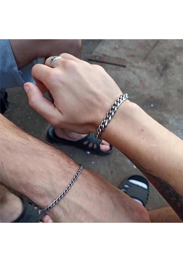 Siyah Erkek Ve Kadın Bileklikleri Paslanmaz Çelik Küba Zincir Bileklik Erkek Bileklik Aksesuarları 3/5/7 Mm Geniş Zincir Bileklik Takı 3 Mm Siyah